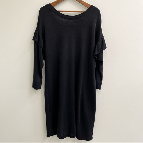 NWT Current Elliott The Ruffle Knit Dress Washed Black size 8 (large) - Picture 6 of 13
